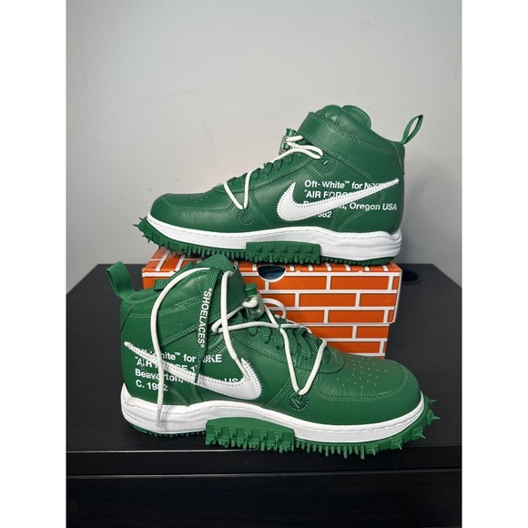Nike Air Force 1 Mid x Off-White Shoes Pine Green DR0500-300 Men's Sizes 10.5! - Picture 2 of 8